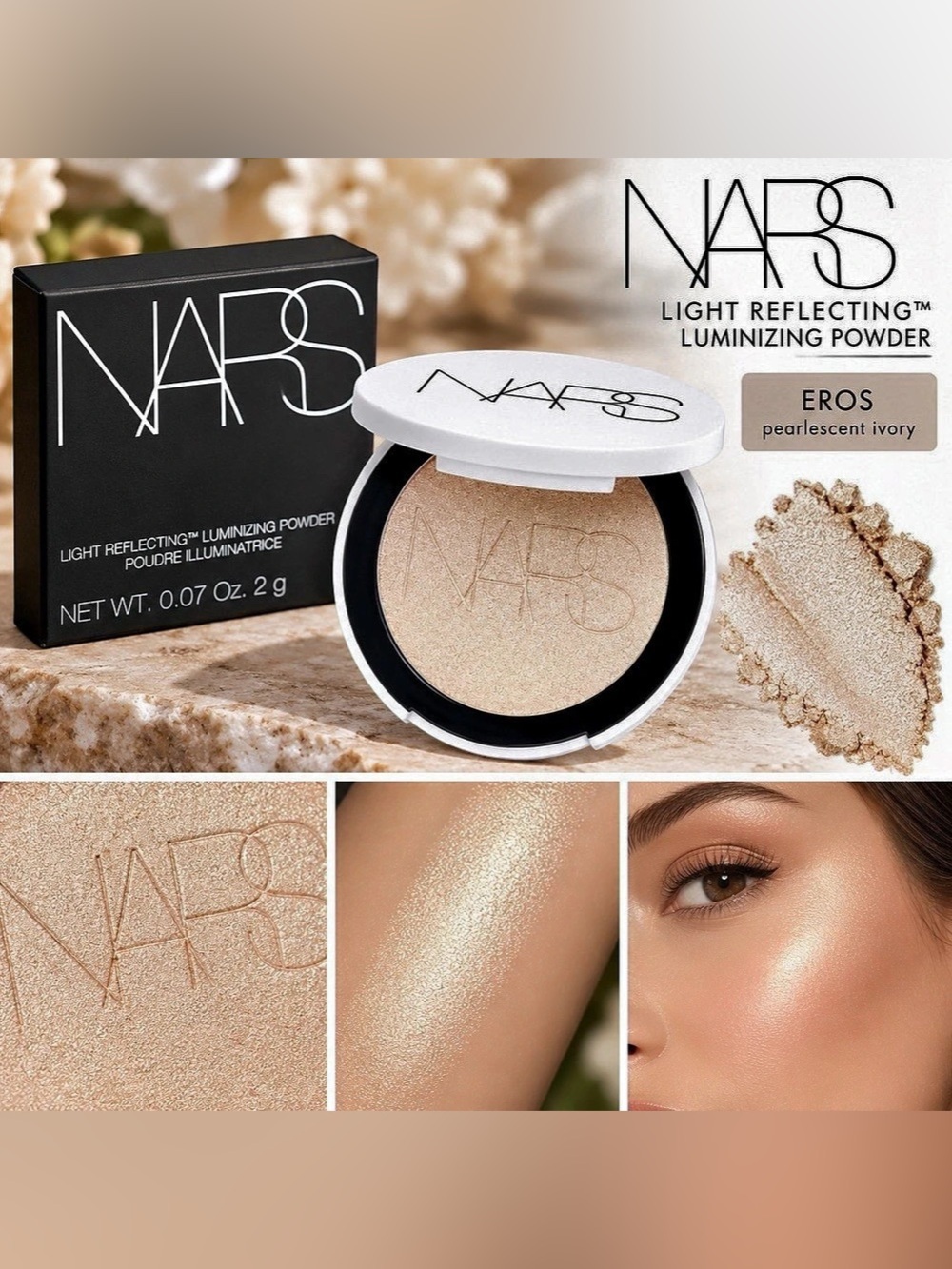 NARS Light Reflecting Luminizing Powder Highlighter in Pink Eros NWT
